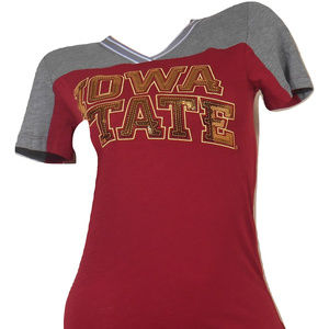 PINK Iowa State CYCLONES Red Gold Sequins BLING XS